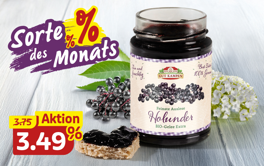 Sorte des Monats: Holunder Bio-Gelee mit Brot und Holunderbeeren