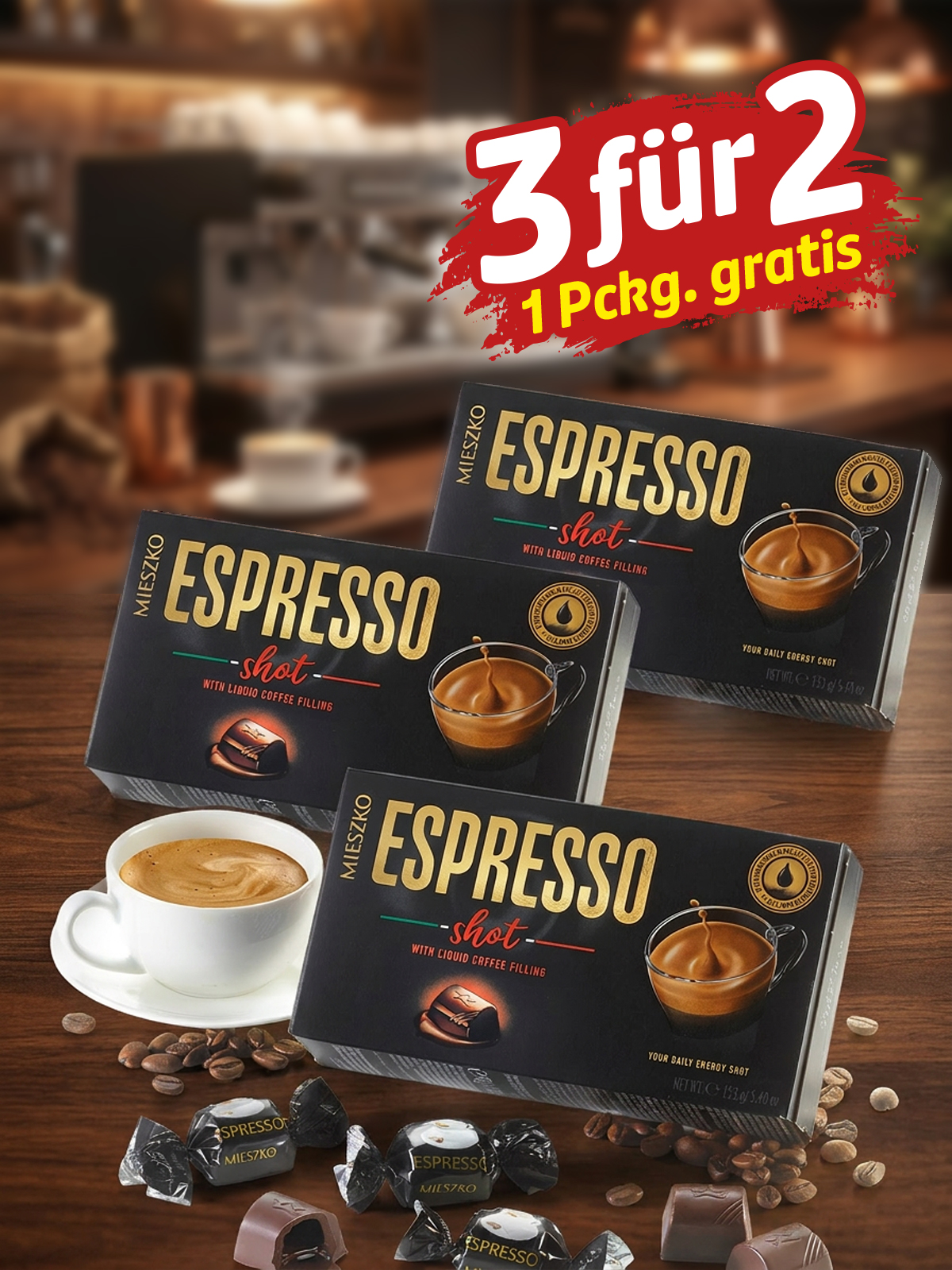 „3 für 2“ Espresso-Pralinen