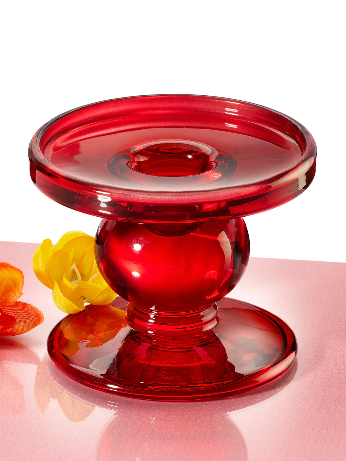 Glas-Kerzenständer „Rot“