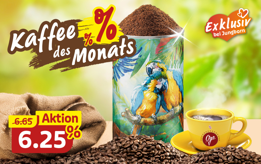 Kaffee des Monats in Papageien-Dose exklusiv bei Jungborn