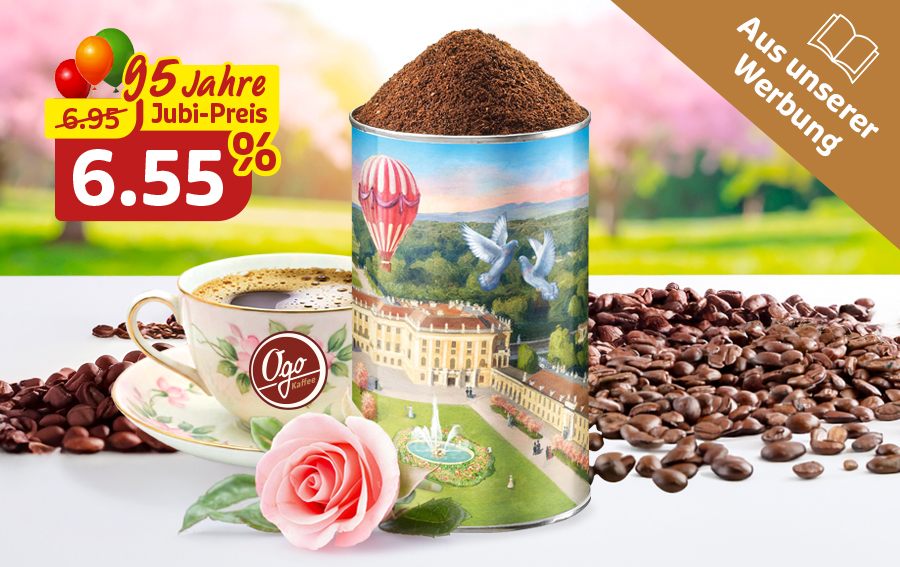 Ogo Kaffee in Schmuckdose zum Jubiläumspreis 6,55 Euro