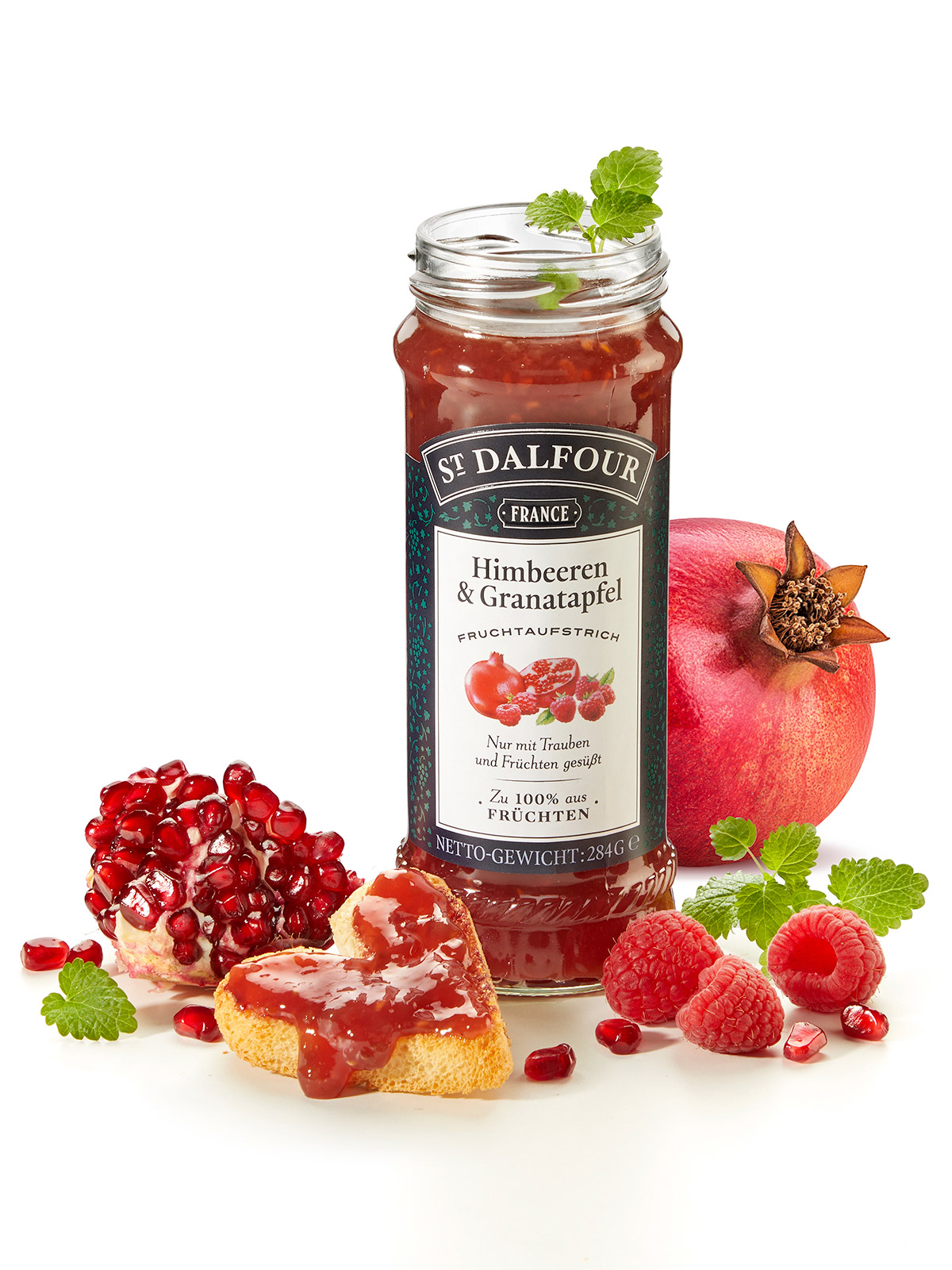 Fruchtaufstrich „Himbeeren & Granatapfel“ Fruchtaufstrich „Himbeeren & Granatapfel“