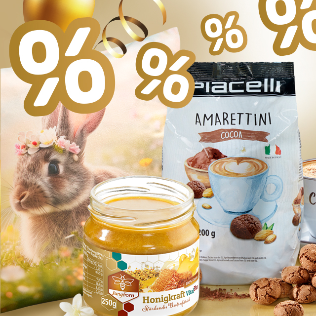 Jubiläumsangebote mit Prozent-Rabatten auf Genussprodukte