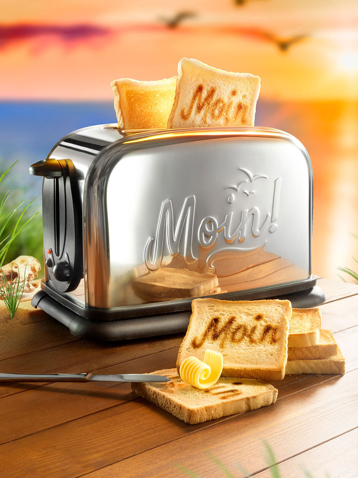 Moin! Toaster – mit eingebrannter Grußbotschaft