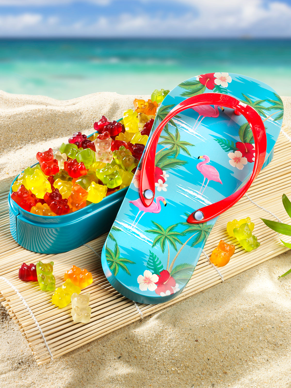 Süße Flipflop-Dose „Flamingo“