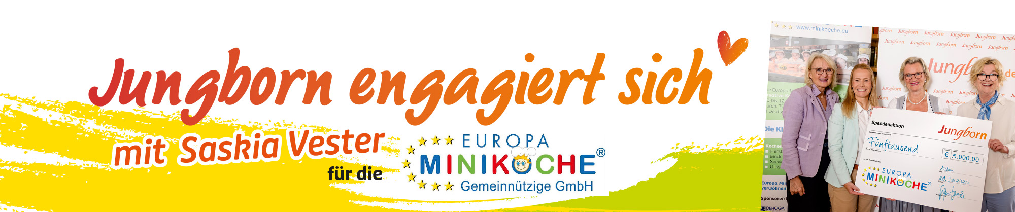 Jungborn unterstützt Europa Miniköche mit Spende
