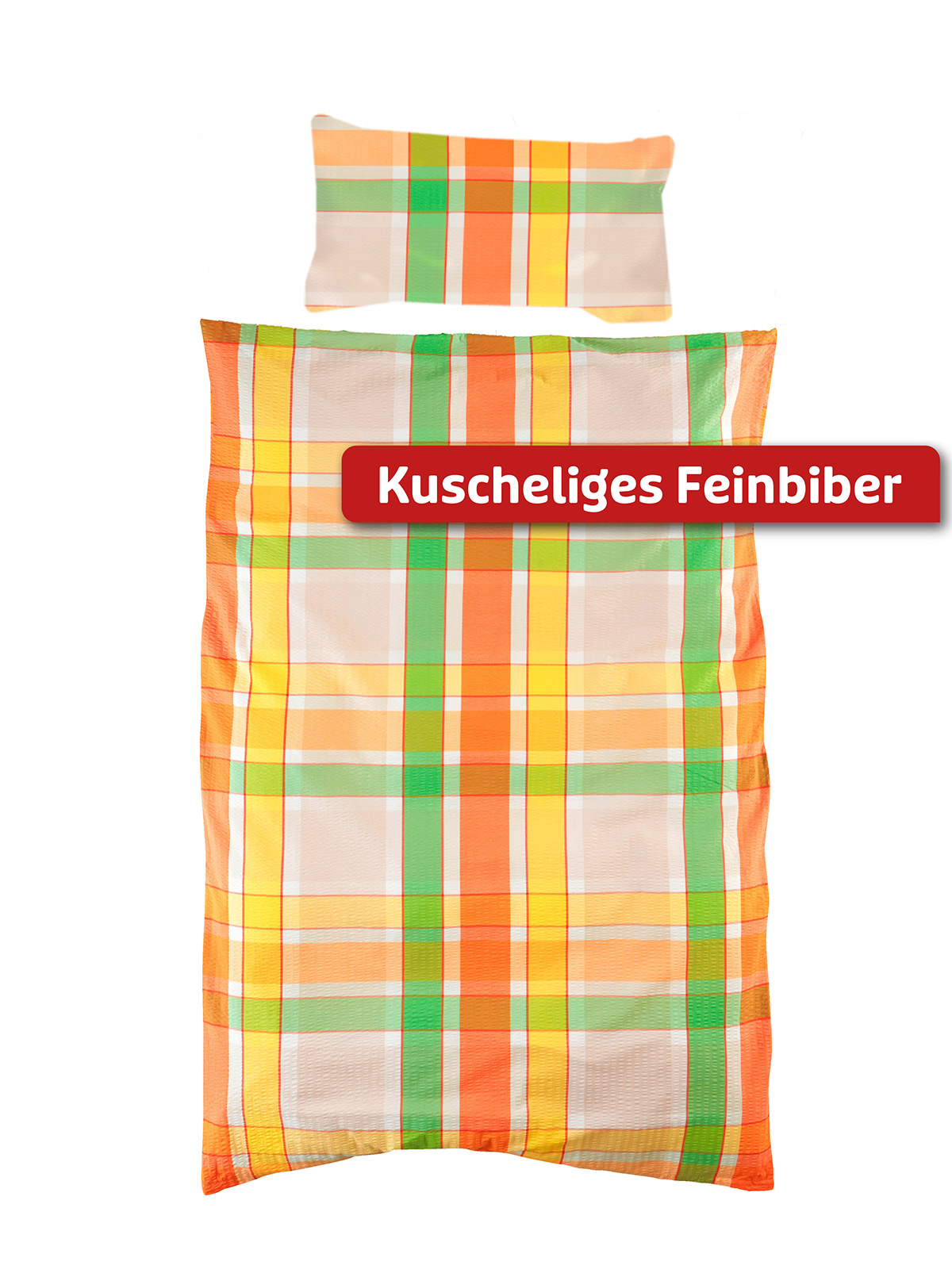 Bettwäsche-Set „Mona“, Feinbiber, 40x80 