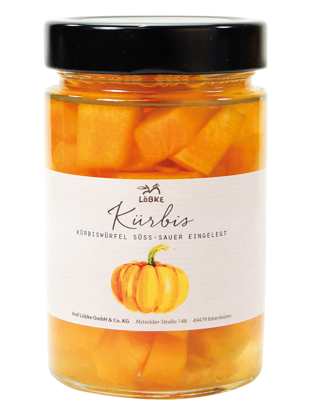 Kürbiswürfel, süß-sauer