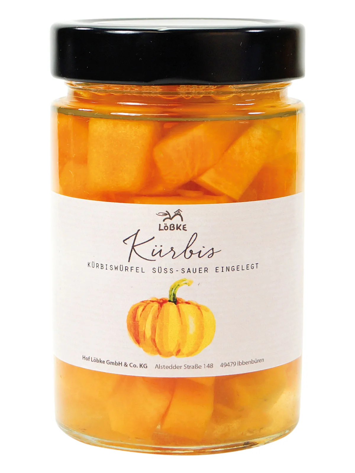 Kürbiswürfel, süß-sauer