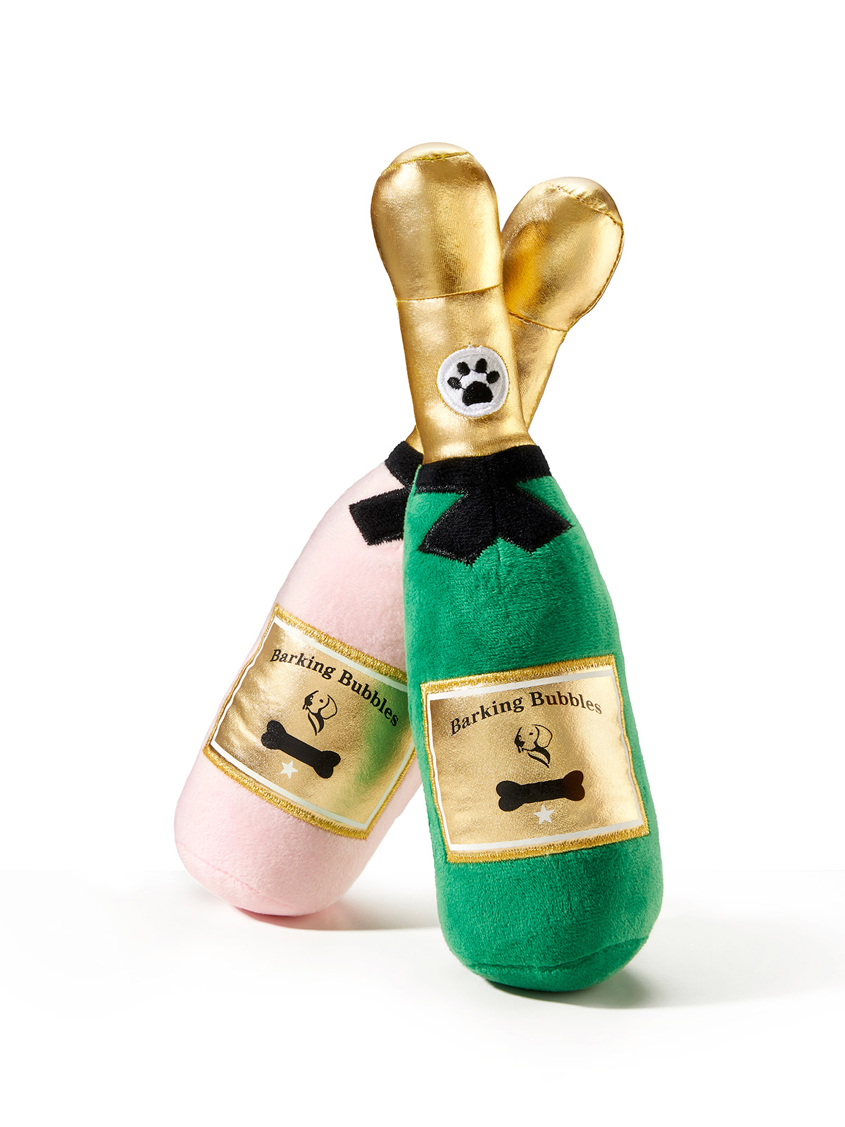 Hundespielzeug „Champagnerflaschen-Duo“