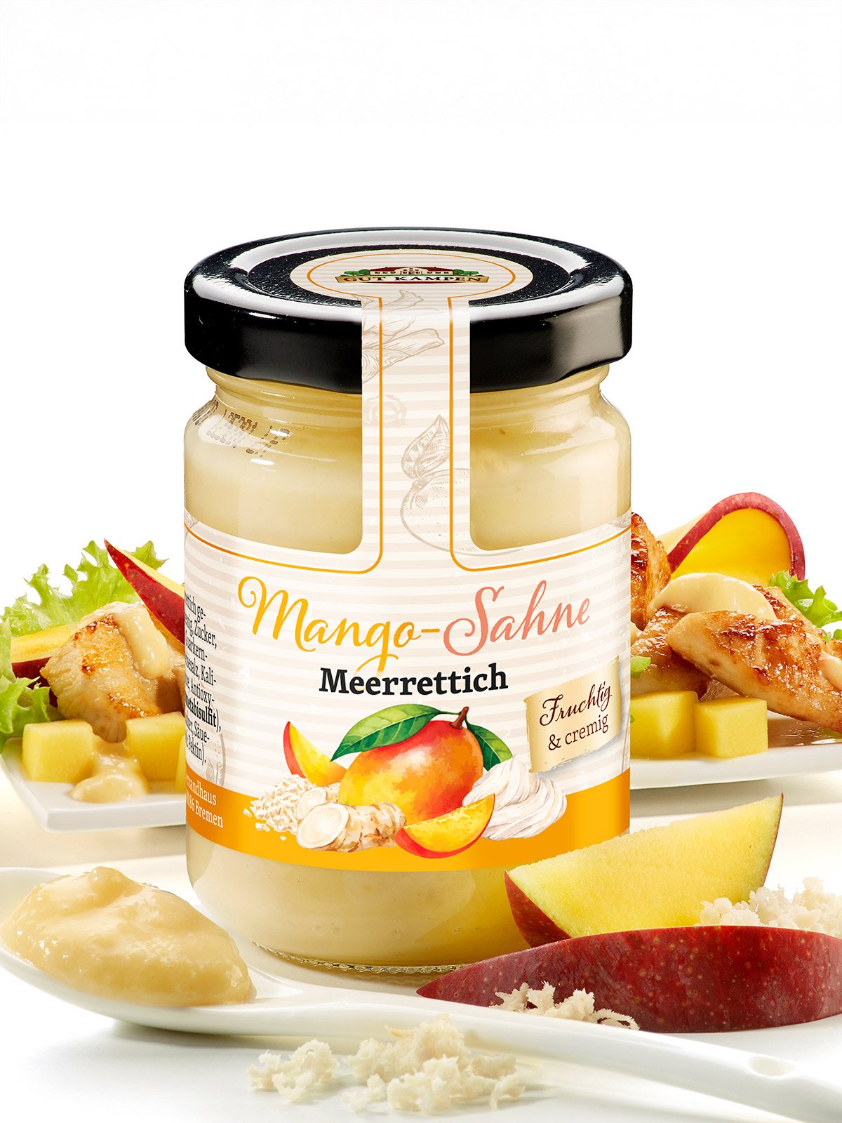 Sahne-Meerrettich mit Mango