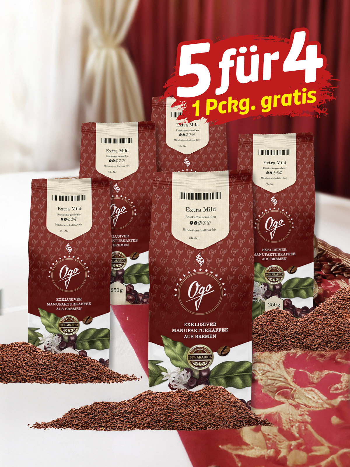 „5 für 4“ Extra Mild, gemahlen