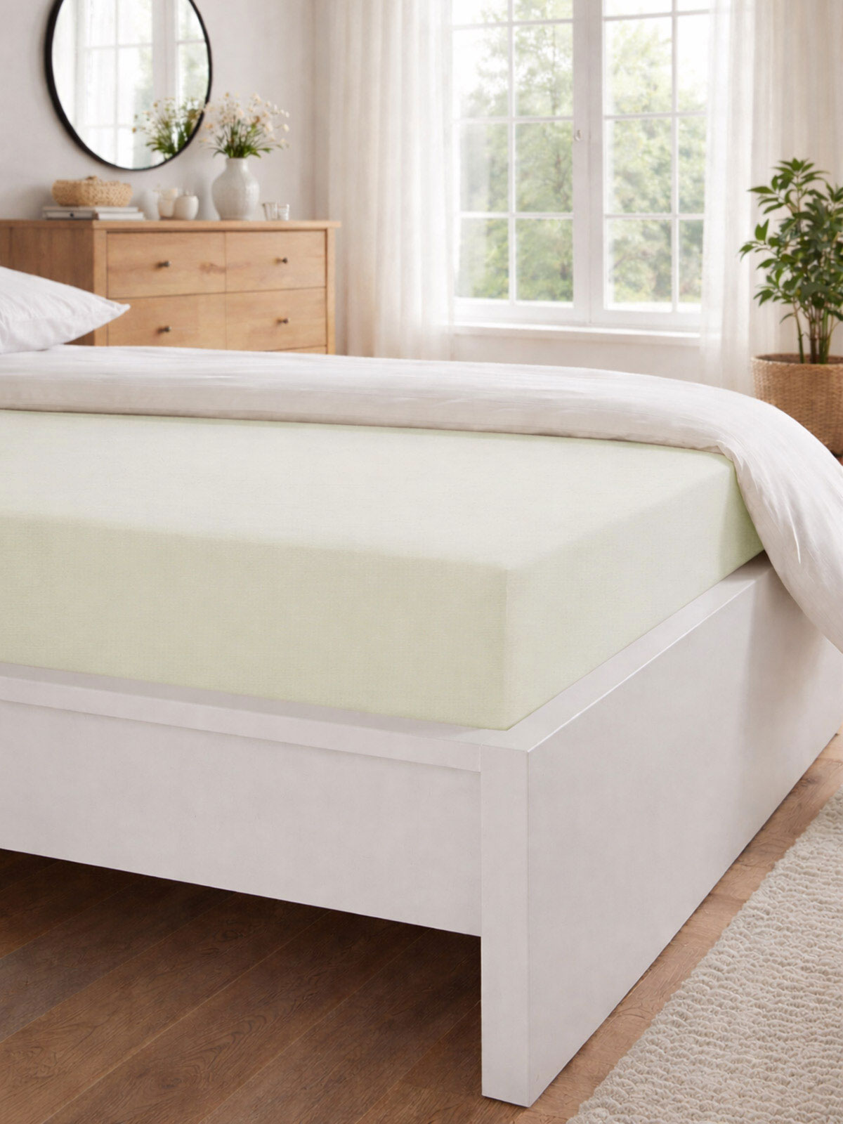 Spannbettlaken „Emilia“, Elfenbeinfarben