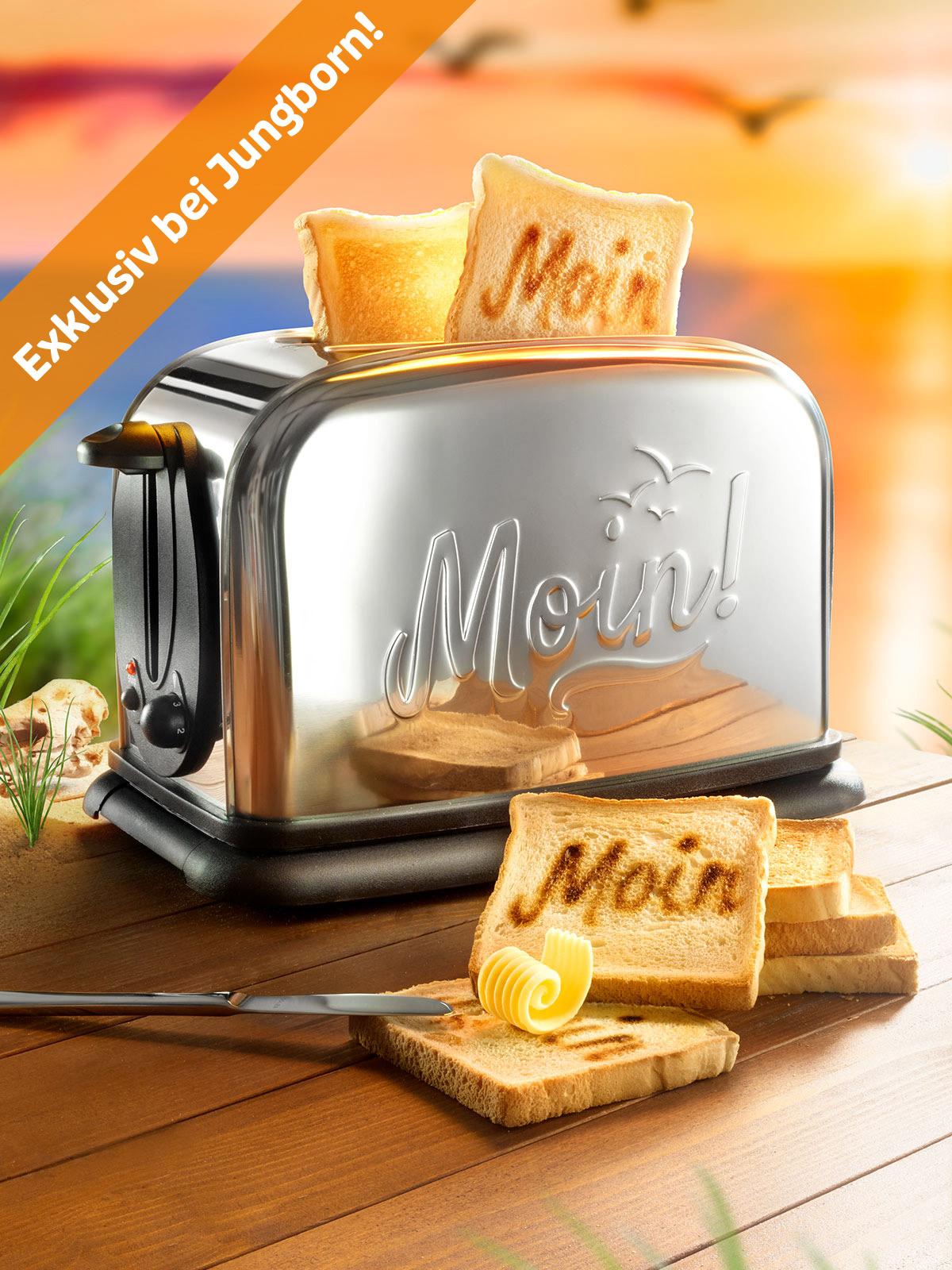 Moin! Toaster – mit eingebrannter Grußbotschaft Moin! Toaster – mit eingebrannter Grußbotschaft