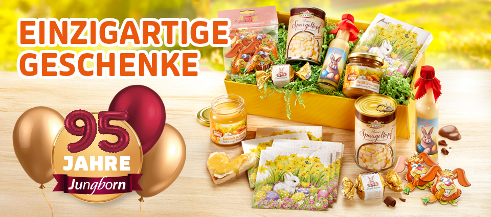 Oster-Geschenkbox mit Süßigkeiten und Frühlingsmotiven