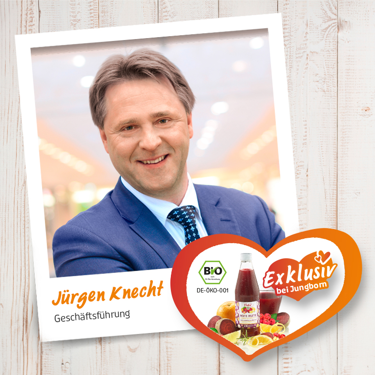 Jürgen Knecht, Geschäftsführer von Jungborn, schwört auf den BIO Rote Beete-Orangen- & Acerolasaft