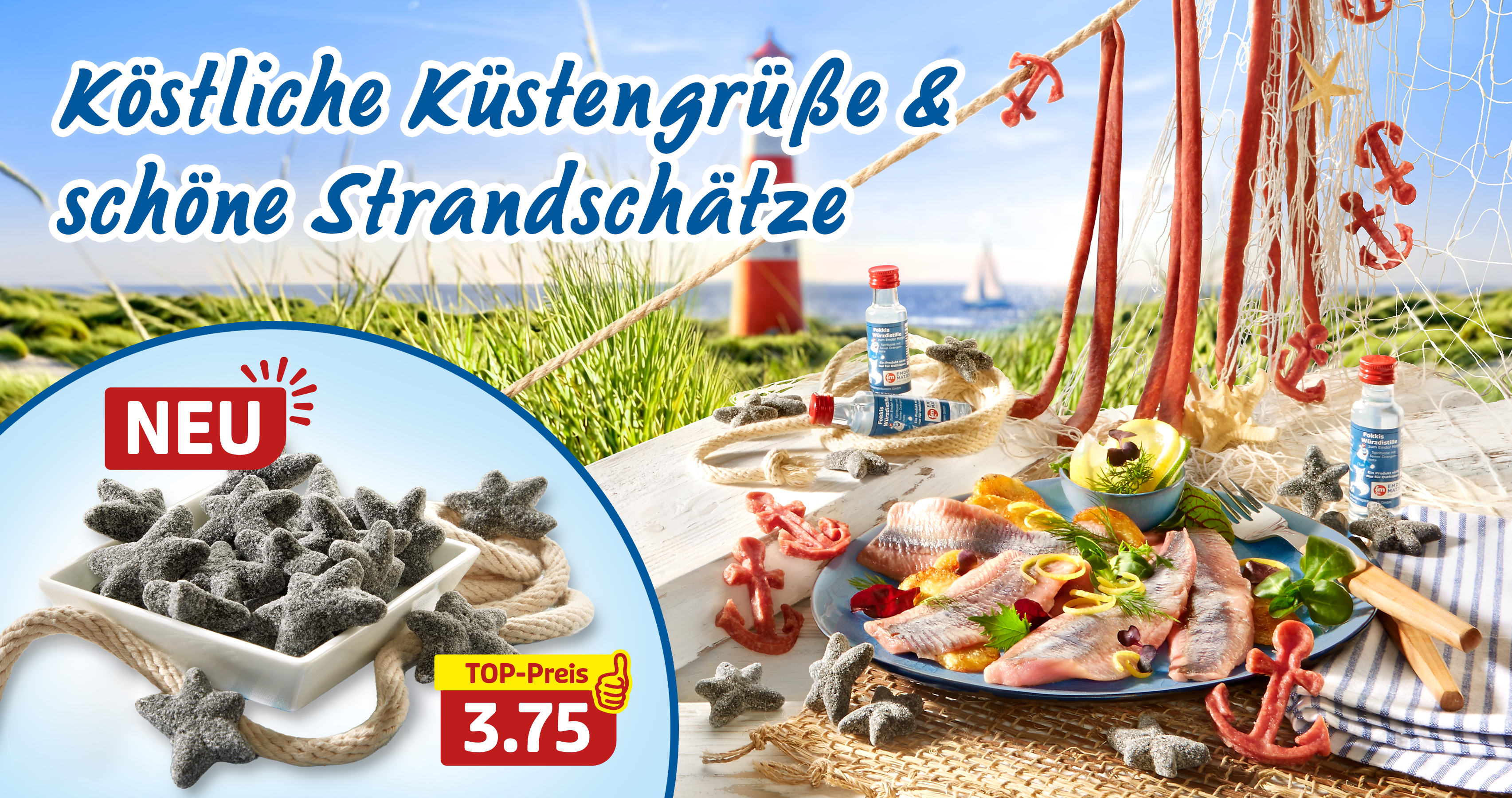 Küstengrüße mit Matjes, Ankergebäck und Strandschätzen