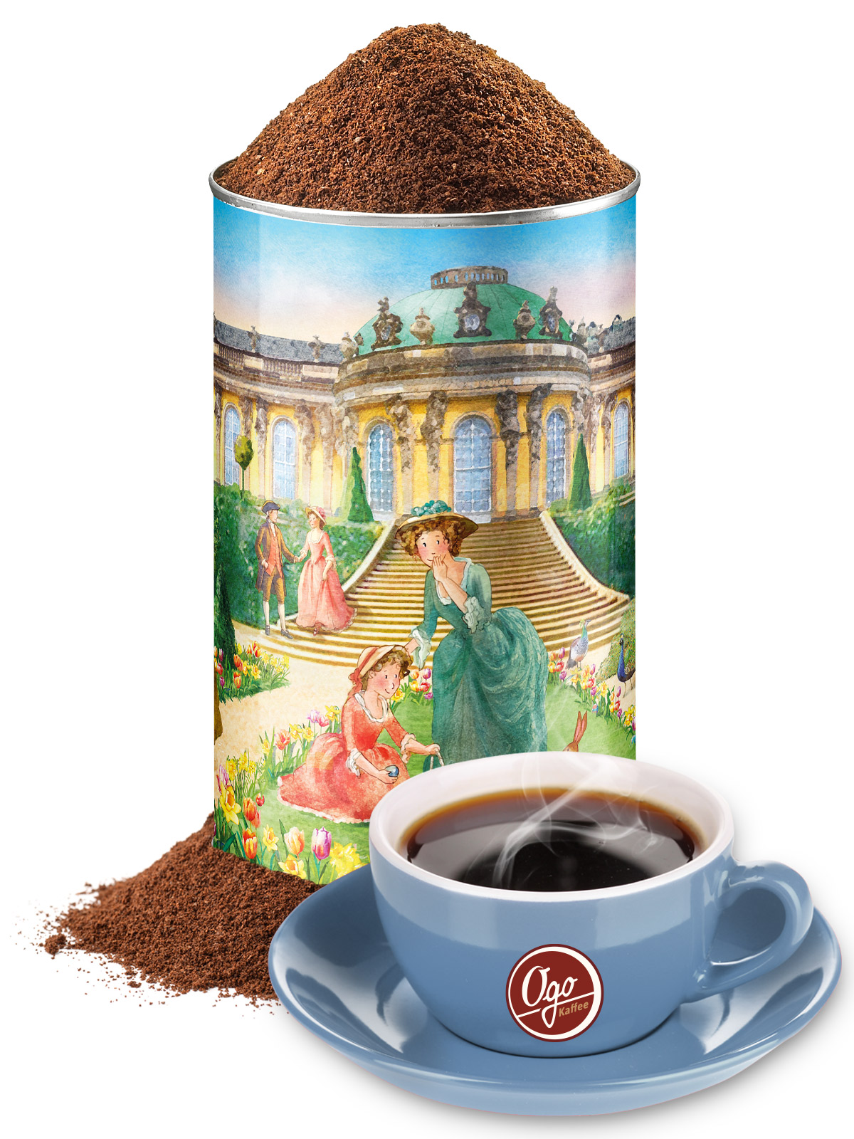 Entkoffeinierter Kaffee, gem. in Künstlerdose