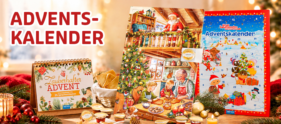 Drei Adventskalender mit Rezepten, Geschichten und weihnachtlichen Motiven