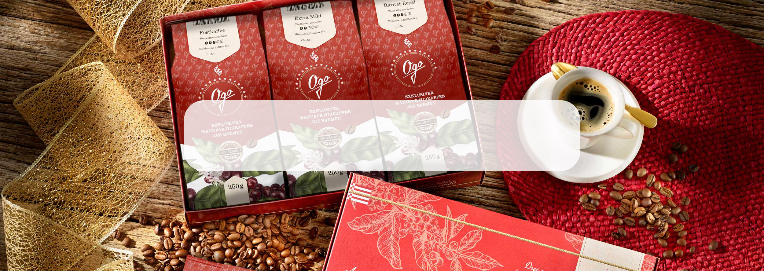 Ogo Kaffee Geschenkset mit edler Verpackung und Espresso