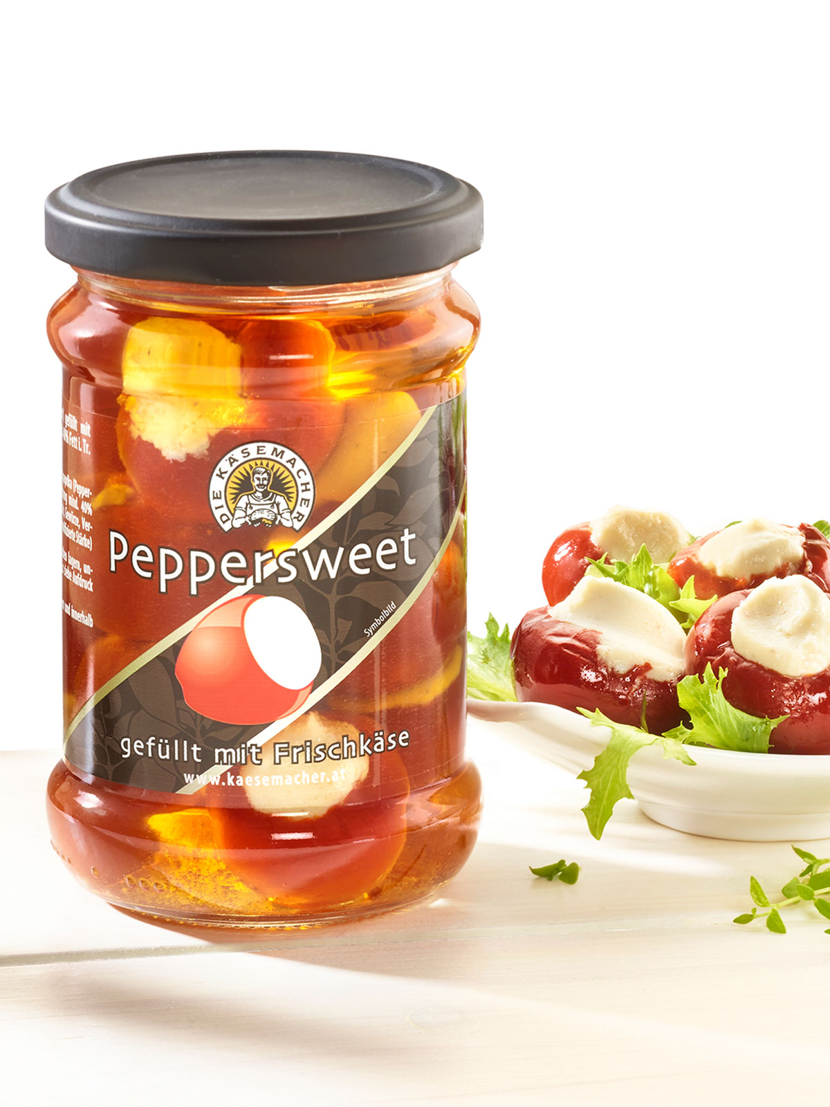 Peppersweet gefüllt mit Frischkäse