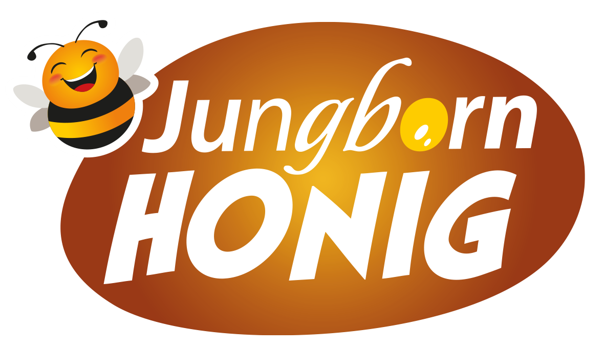Jungborn-Logo mit stilisierter Biene auf ovalem Hintergrund