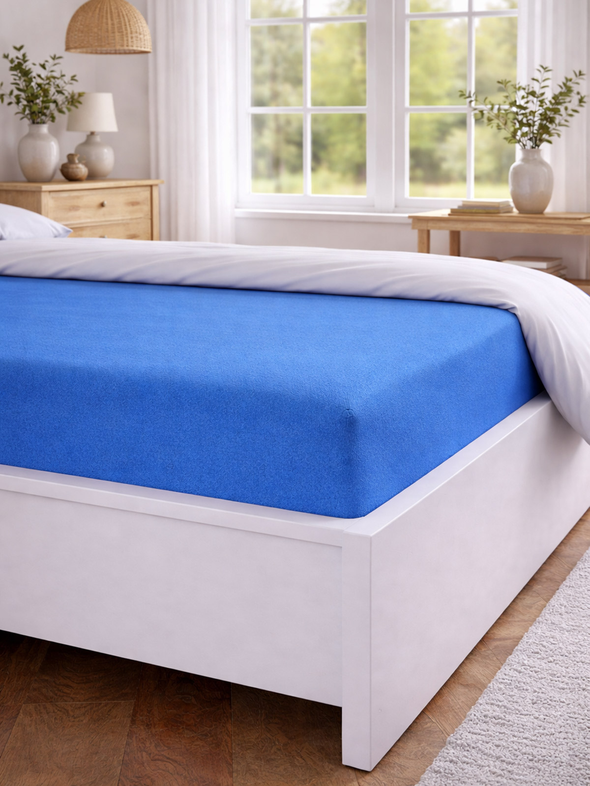 Spannbettlaken „Chrissie“, Blau