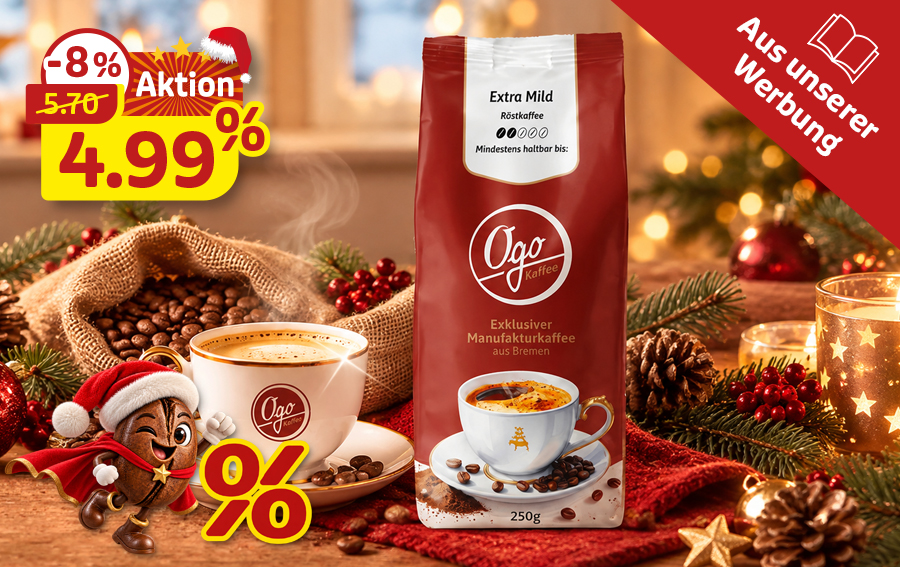 Ogo Kaffee Extra Mild zum Aktionspreis von 4,99 Euro
