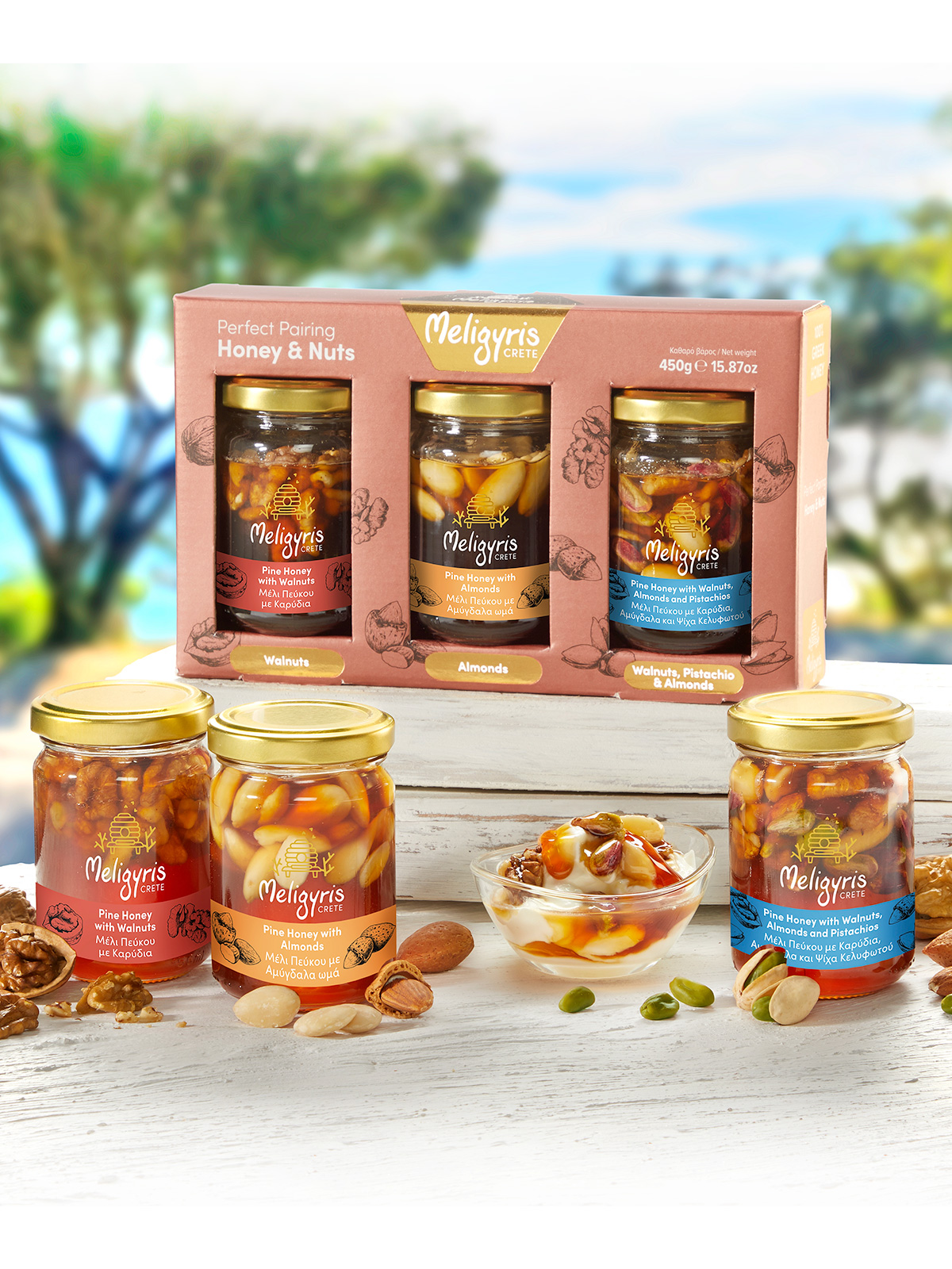 Griechisches Honig-Nuss-Trio