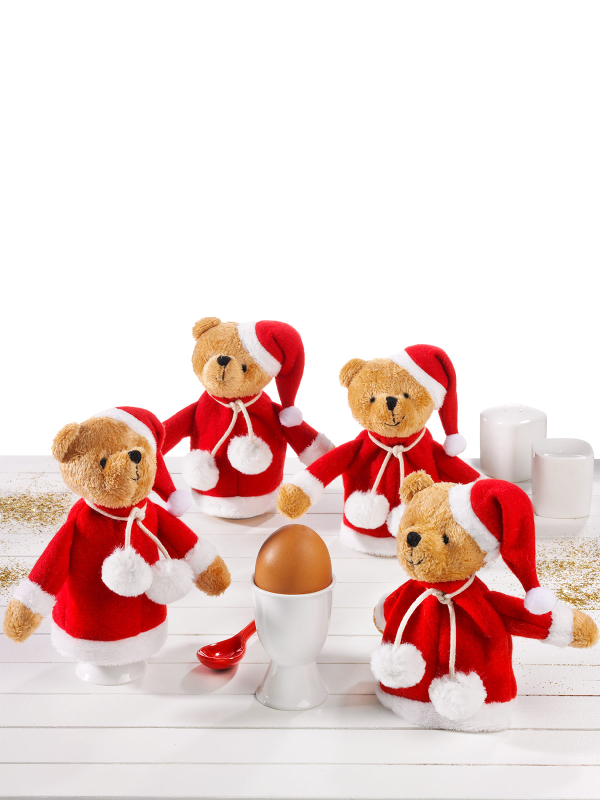 Eierwärmer-Quartett „Weihnachtsteddy“