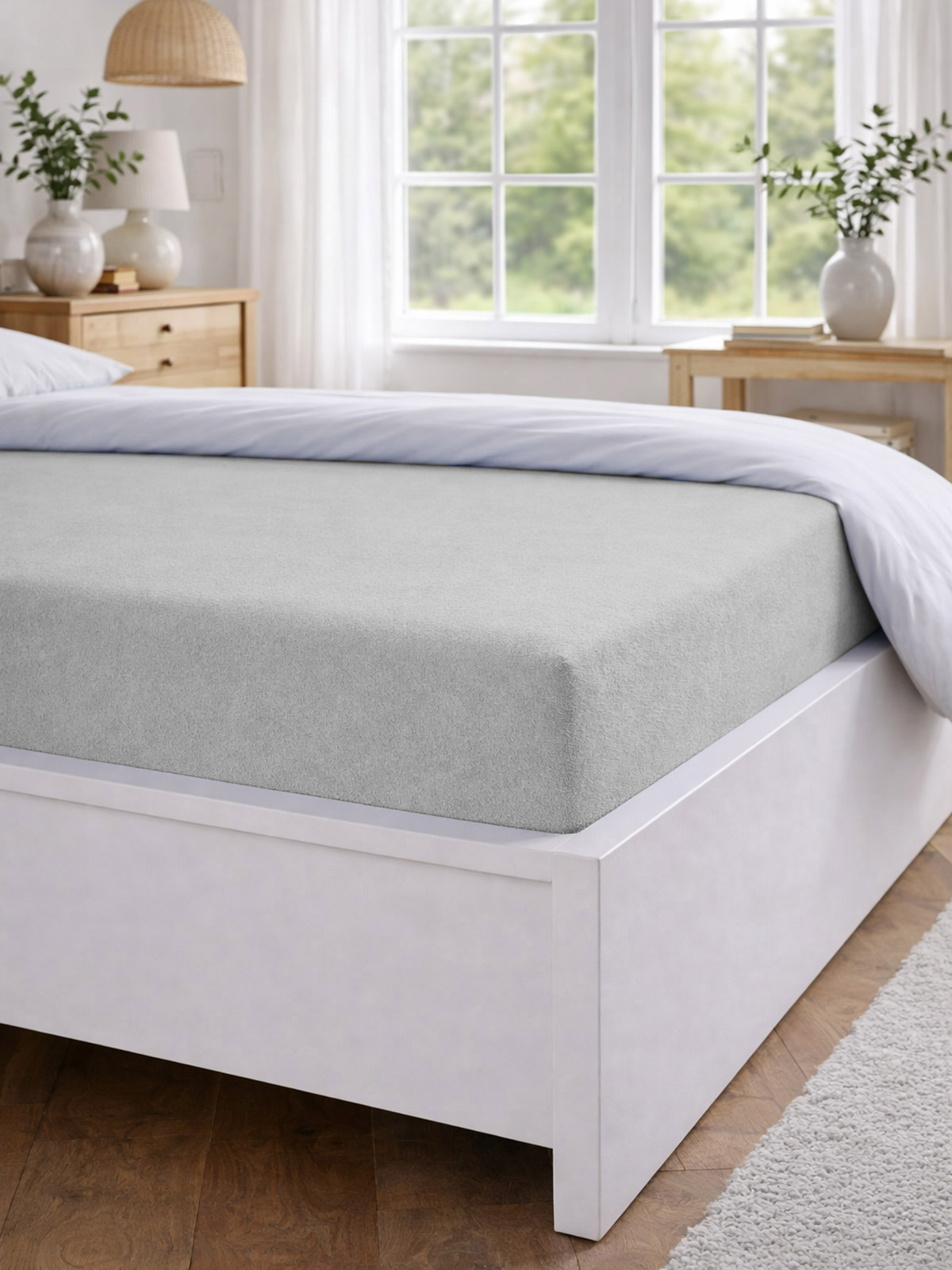 Spannbettlaken „Chrissie“, Silber