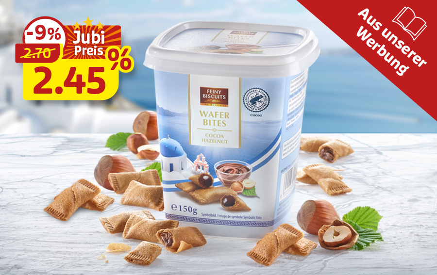 Wafer Bites Cocoa Hazelnut jetzt zum Jubiläumspreis