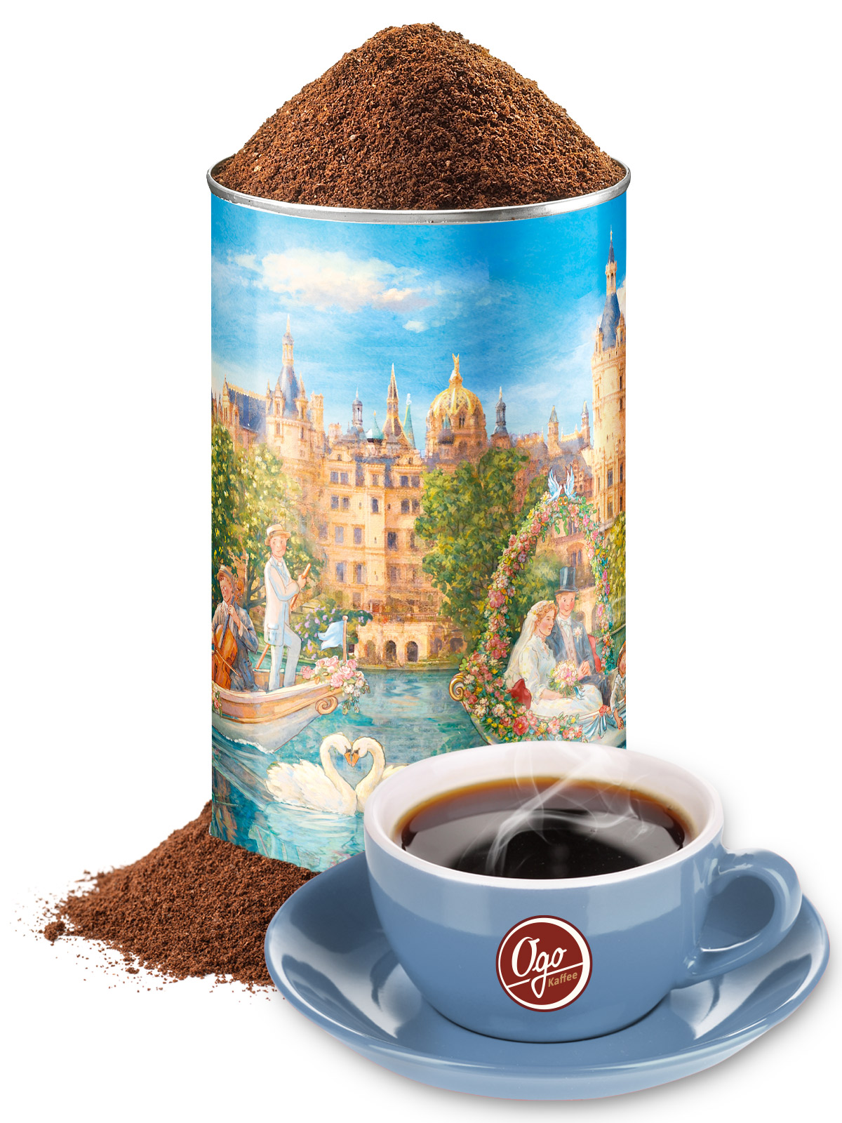 Entkoffeinierter Kaffee, gem. in Künstlerdose