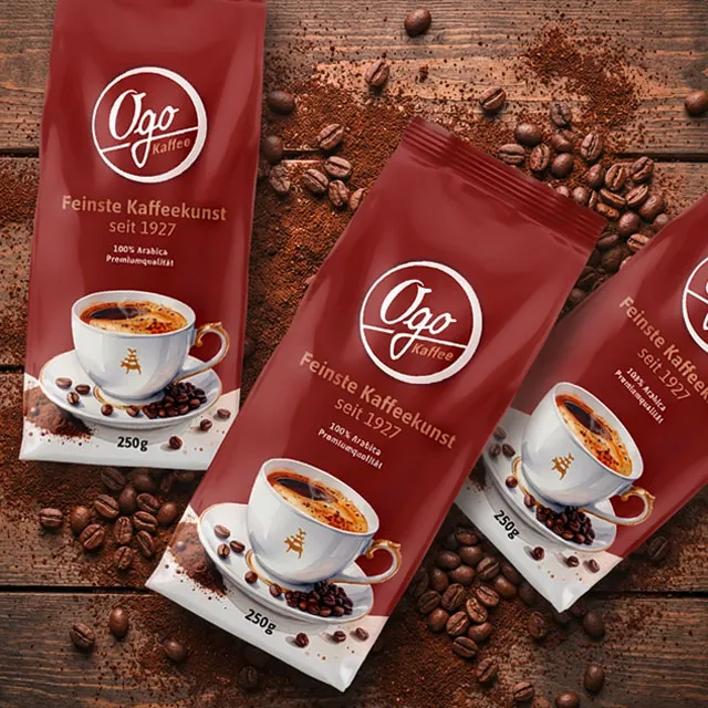 Ogo Kaffee Klassiker 250g Packungen auf Kaffeebohnen