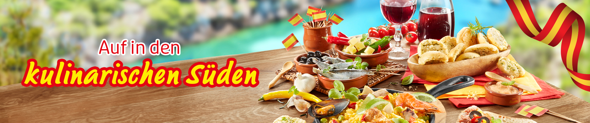 Spanische Tapas, Paella und Wein für mediterrane Genussmomente
