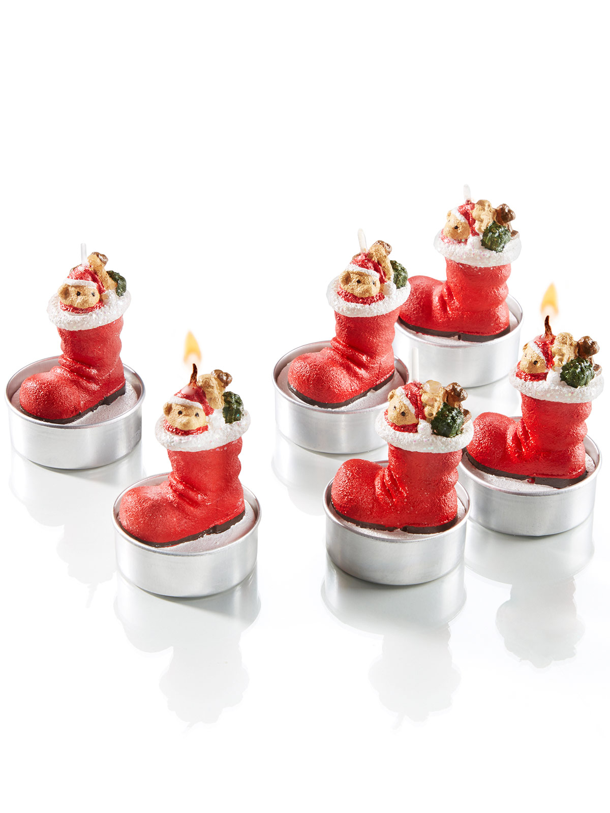 Teelichter „Weihnachtsstiefel“