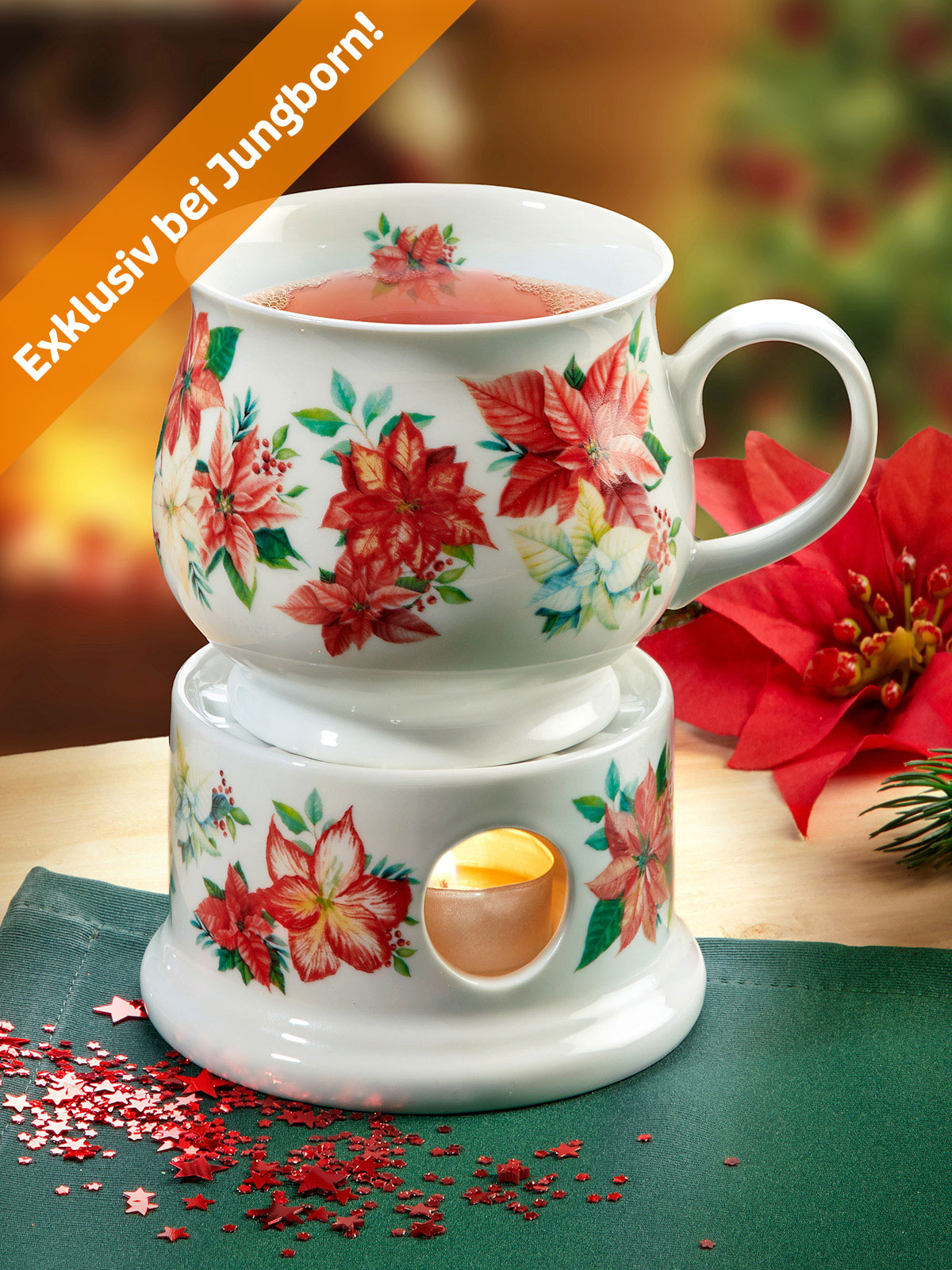 Stövchen & Becher „Weihnachtsstern“