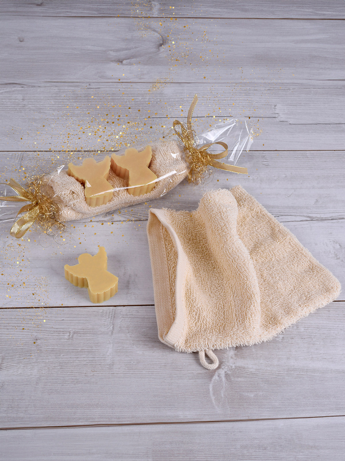 Seifengeschenk „Engel“, gold/gelb