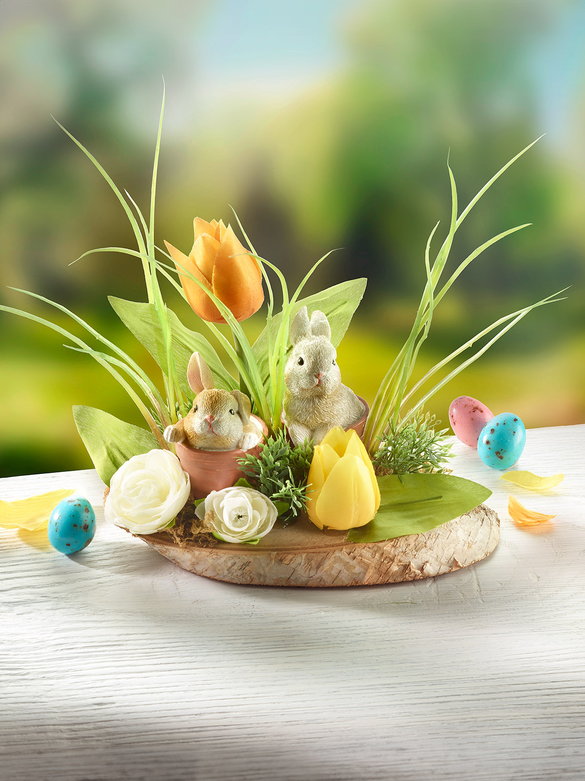 Gesteck „Hasenspielerei“