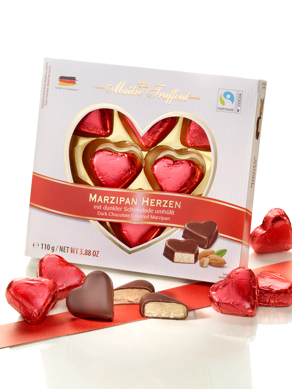 Zartbitter-Marzipanherzen Zartbitter-Marzipanherzen