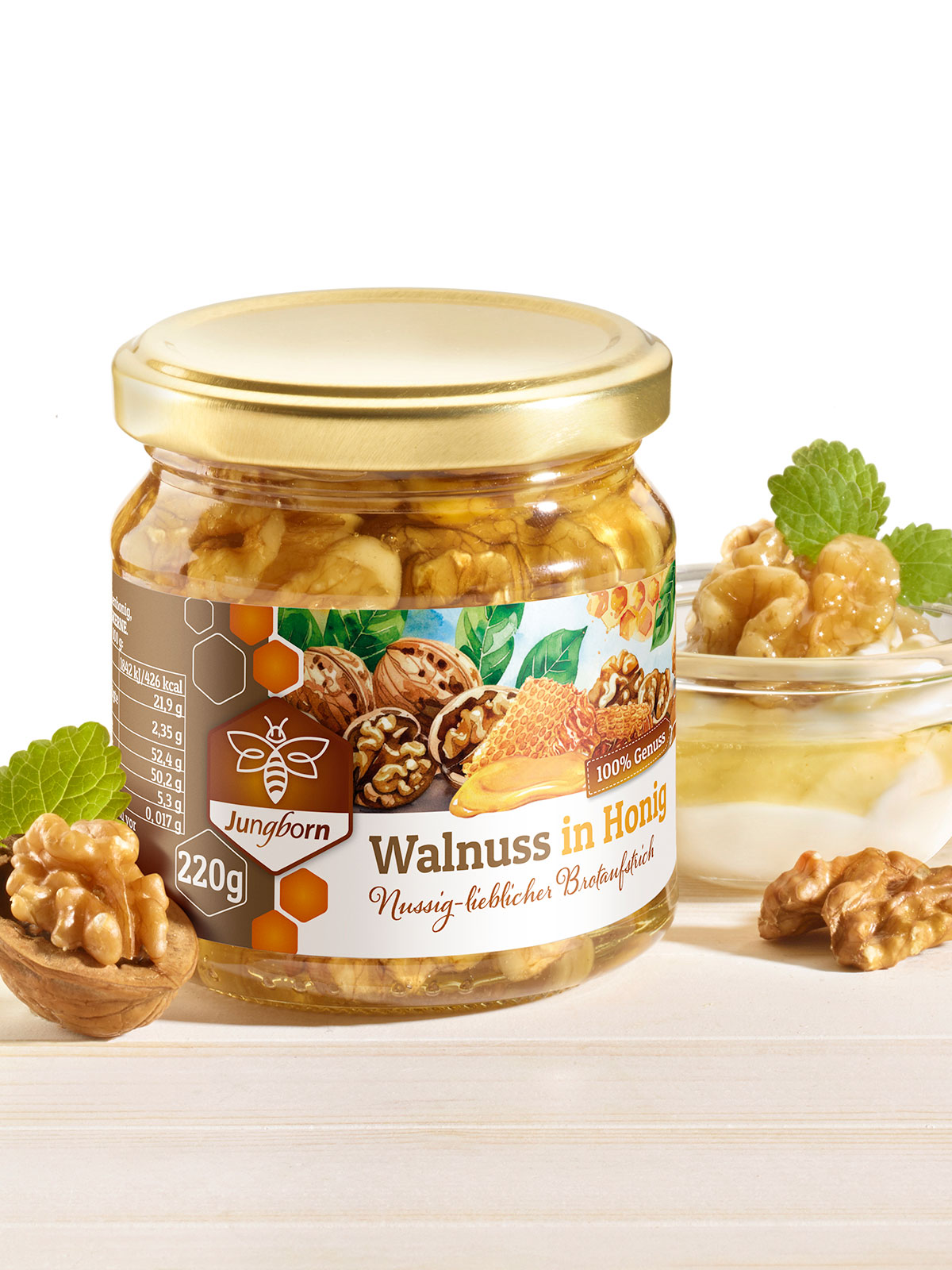 Walnuss in Honig