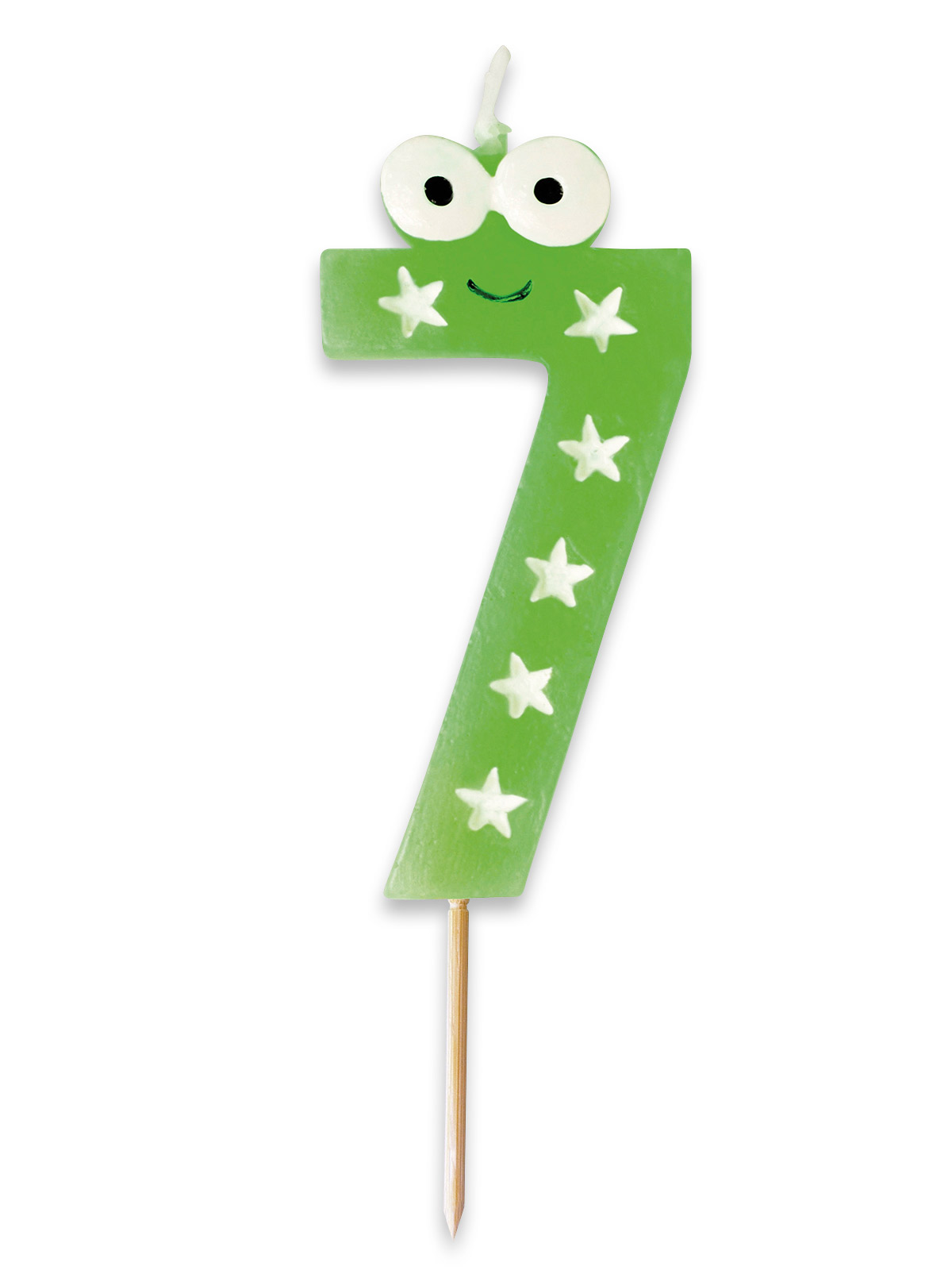 Zahlenkerzen mit lustigen Augen, Zahl „7“ Zahlenkerzen mit lustigen Augen, Zahl „7“