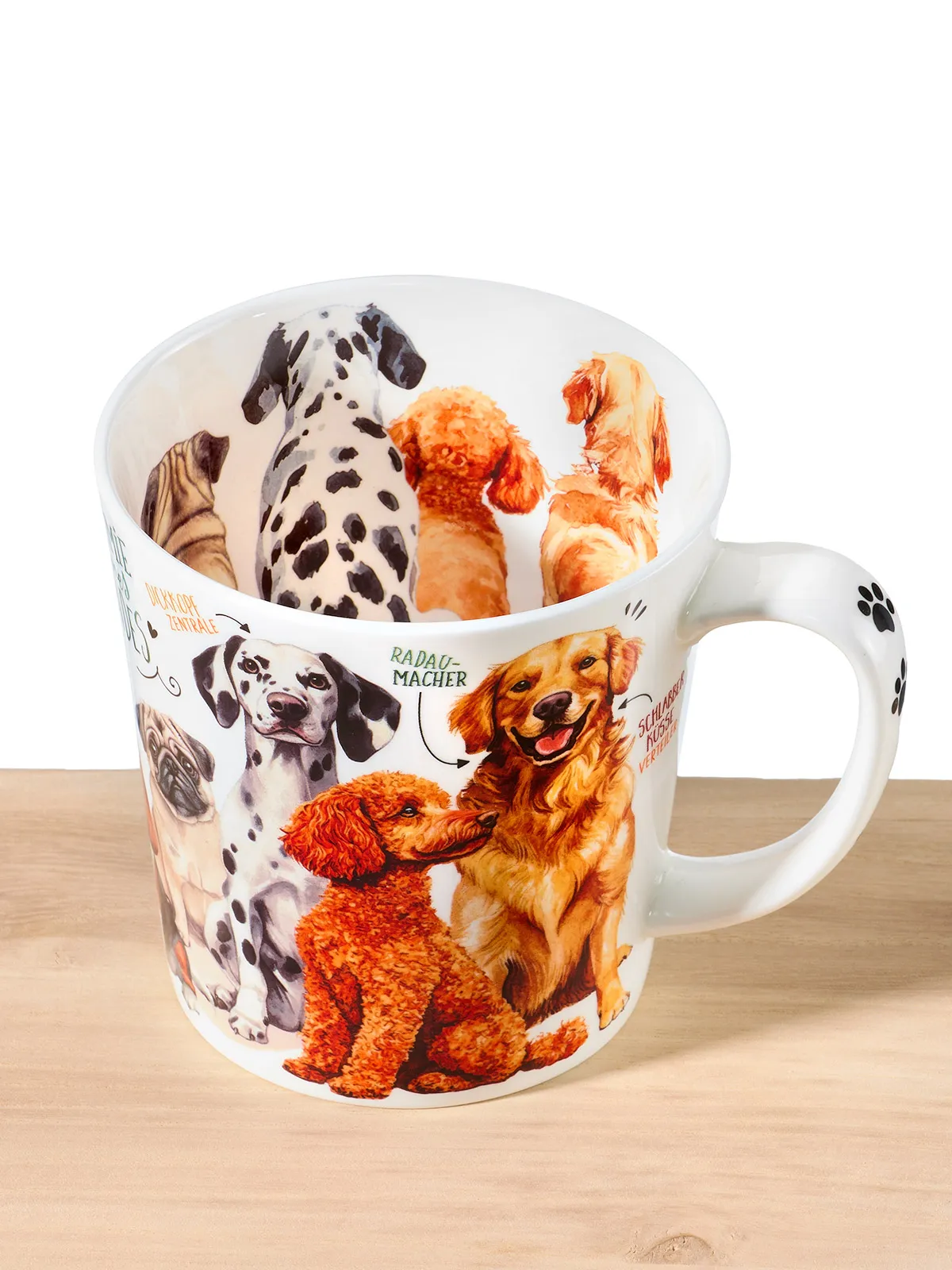 Porzellanbecher „Hundebande“