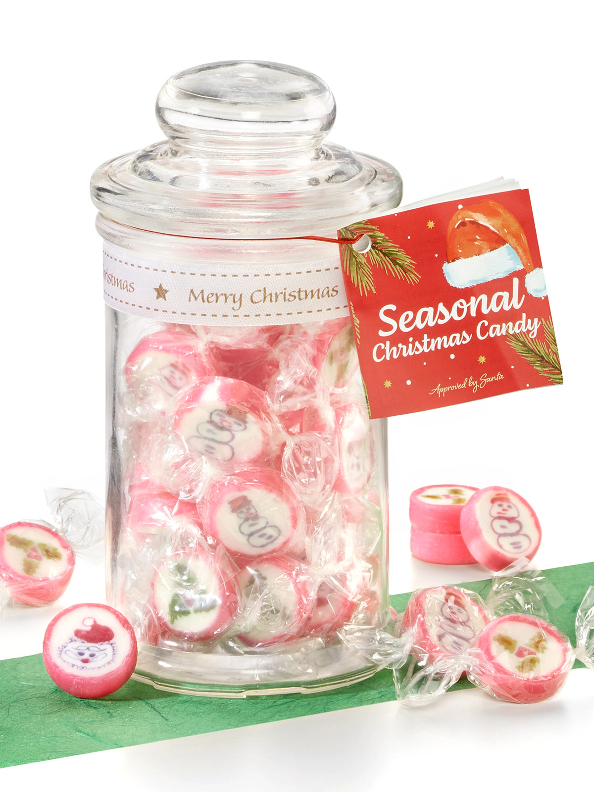 Weihnachtskaramellen-Glas