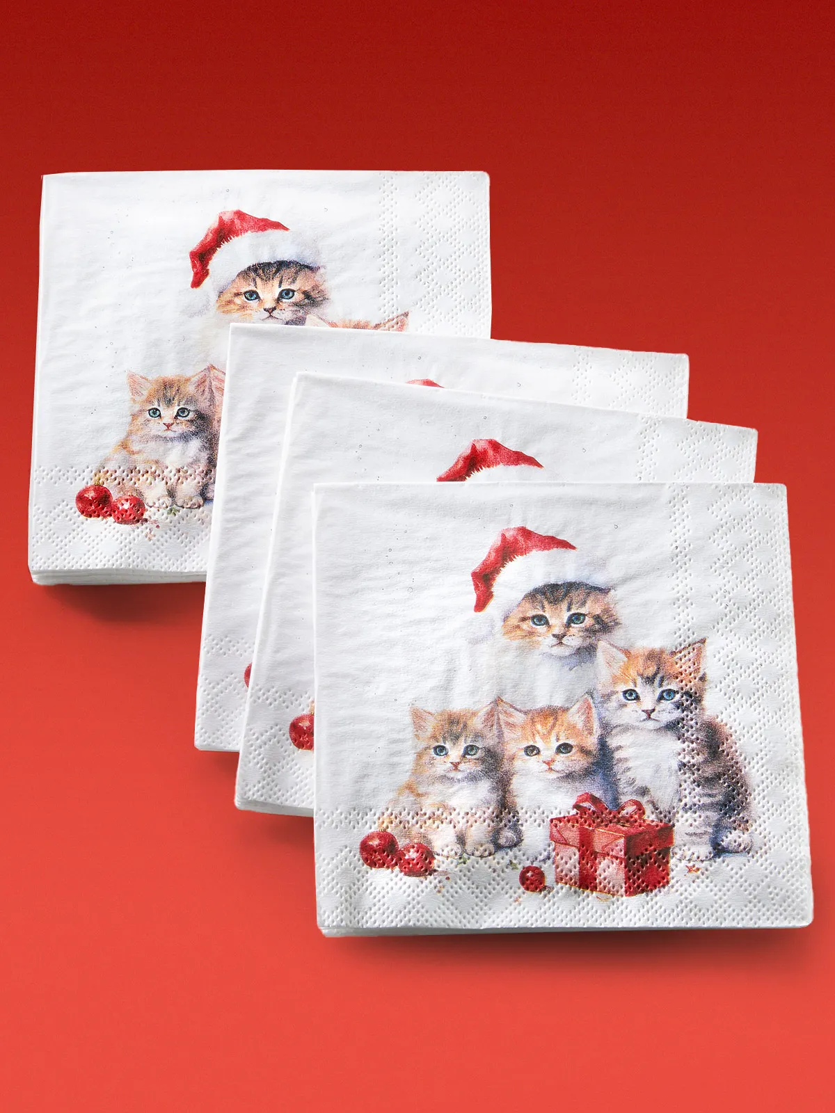 Servietten „Weihnachtskätzchen“