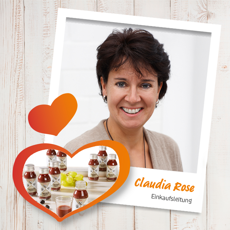 Claudia, Mitarbeiterin bei Jungborn, empfiehlt die Ingwer-Aronia-Shot-Kur