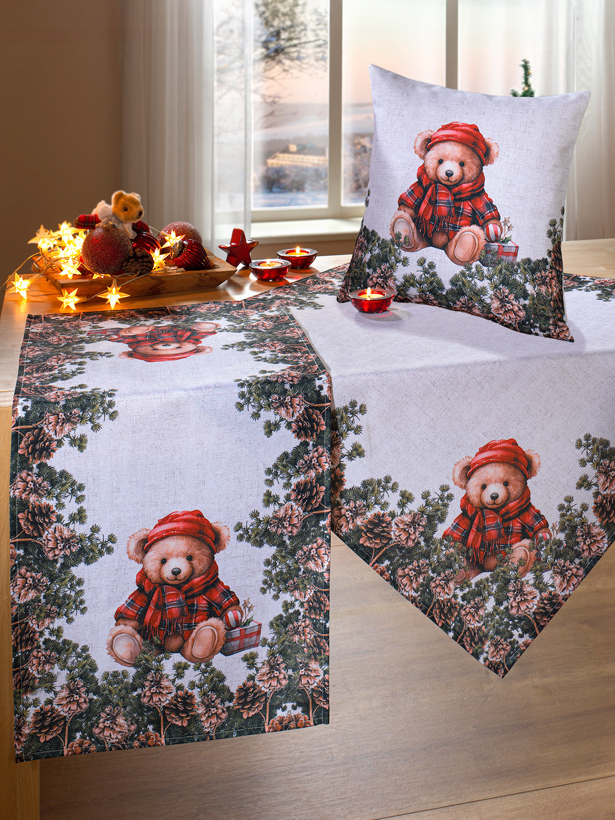 Tischwäsche „Weihnachtsteddy“ Tischwäsche „Weihnachtsteddy“