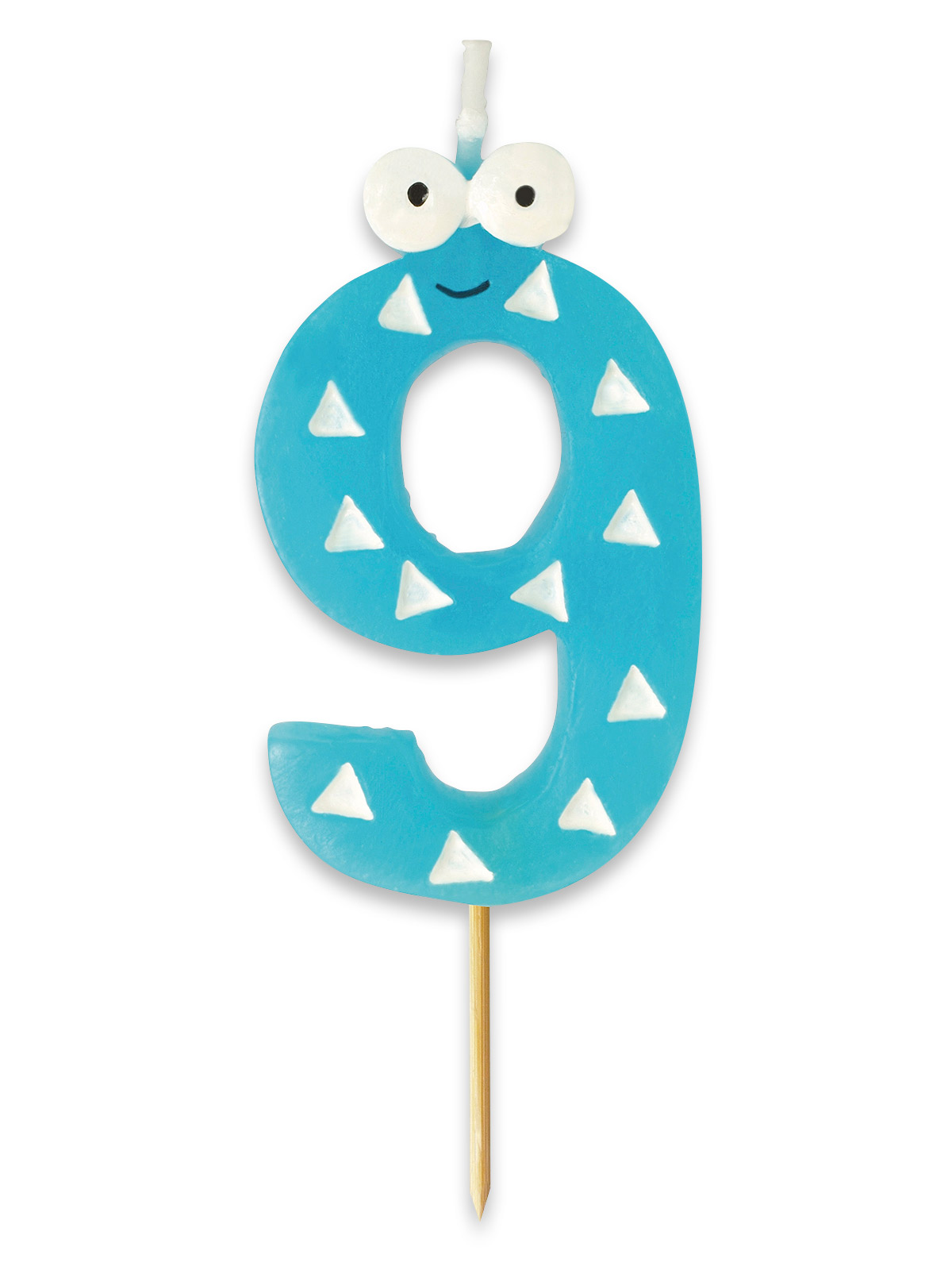Zahlenkerzen mit lustigen Augen, Zahl „9“ Zahlenkerzen mit lustigen Augen, Zahl „9“