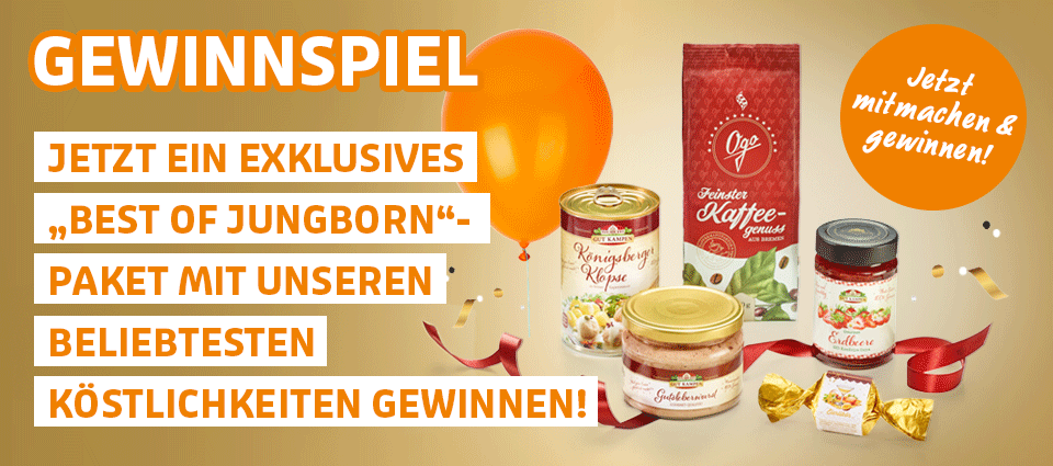 Gewinnspiel mit Best-of-Jungborn-Produkten und Gewinnhinweis