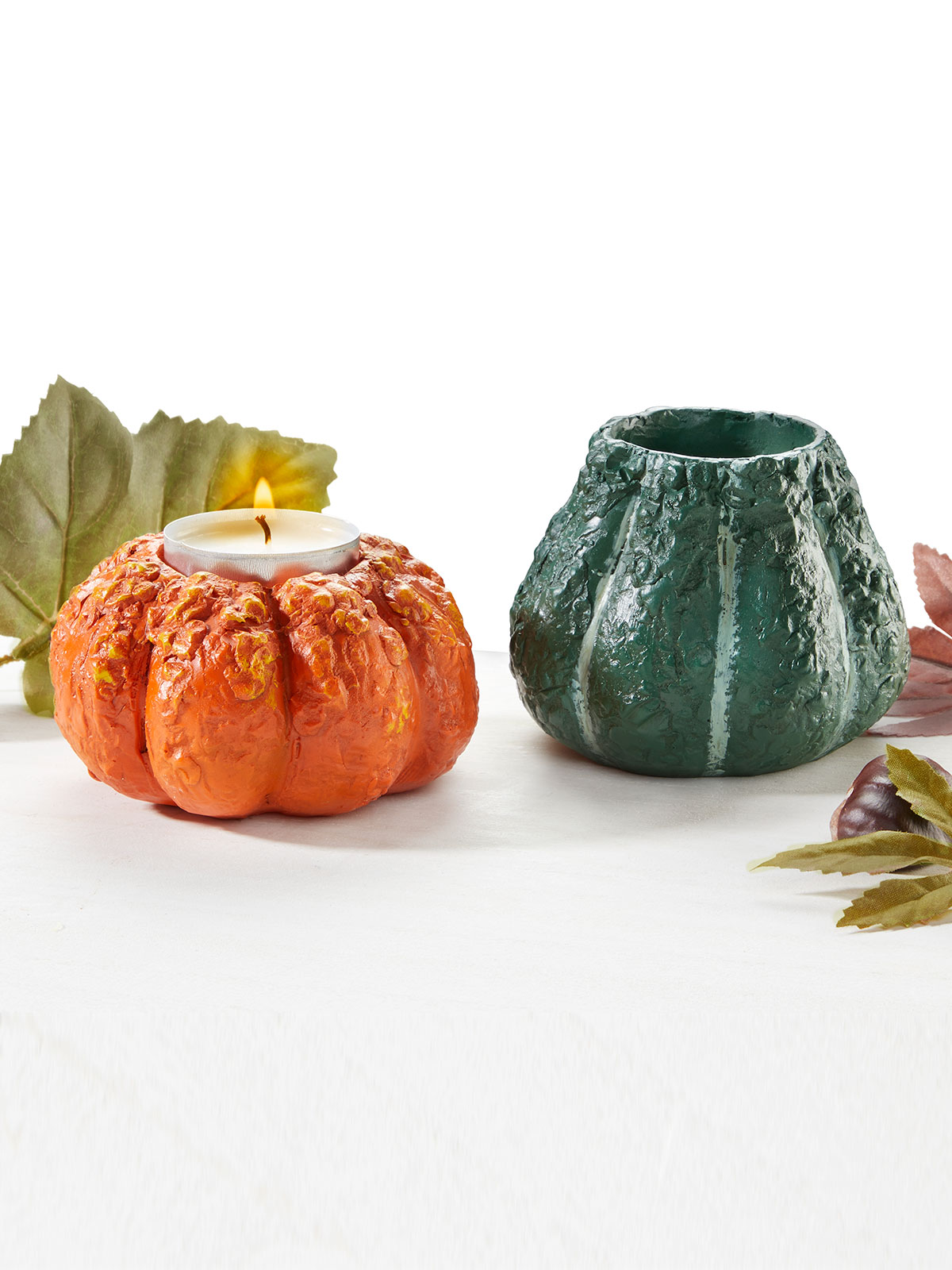 Teelichthalter „Kürbis“, 2er